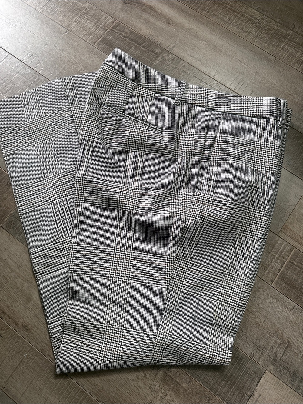 Ann Taylor Black & White Glen Plaid Trousers